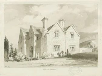 Moreton Vicarage: Sepiawaschzeichnung, 1841