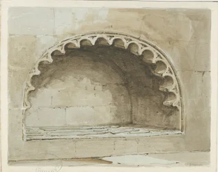 Penkridge Church - Denkmal in der Südwand: Aquarell, undatiert [1817-1845]