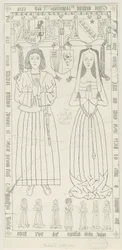 Penkridge Kirche - Grab von Richard Littleton: Feder- und Tintenzeichnung, undatiert [1842-1845]