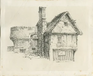 Standon Hall: Feder- und Tuschzeichnung, undatiert [?Mitte 19. Jahrhundert]