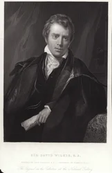 Sir David Wilkie, schottischer Maler. Gravur von Francis Holl
