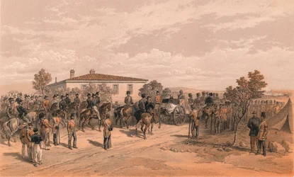 Der Trauerzug von Lord Raglan verlässt das Hauptquartier