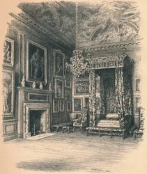 Königin Annes Schlafzimmer, Hampton Court Palace, 1902