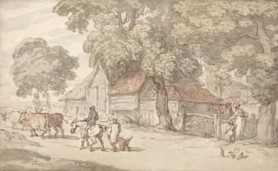 Eine Straße bei einem Bauernhof