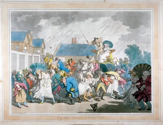 Ein plötzlicher Sturm im Hyde Park, London, 1791