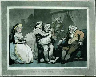 Ein Besuch beim Onkel, aquatinta von Francis Jukes, veröffentlicht von E. Jackson