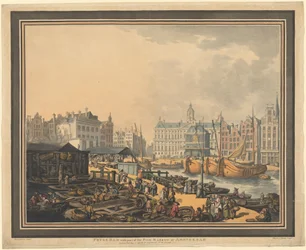 Feyge Dam, mit einem Teil des Fischmarktes in Amsterdam