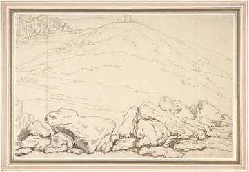 Hügelige Landschaft mit Felsen