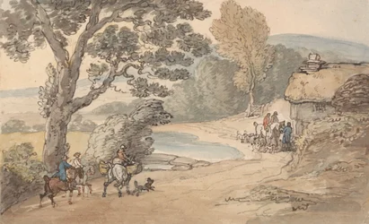 Landschaft mit Jagdgesellschaft