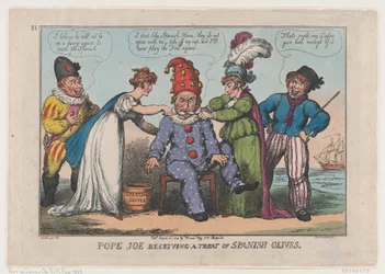 Papst Joe erhält eine Leckerei aus spanischen Oliven, 23. August 1808