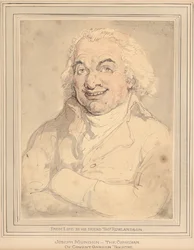 Porträt von Joseph Munden, Brustlänge, in einem bufffarbenen Mantel
