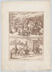 Töpfermesse Cambridge und das College-Tor, 1780-90