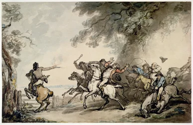 Die Jagd auf den Straßenräuber, ca. 1790