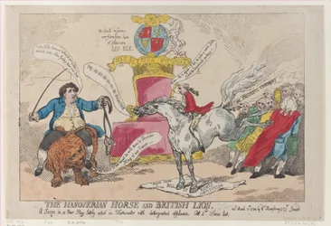 Das Hannoveraner Pferd und der britische Löwe, 31. März 1784