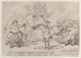 Das Hannoveraner Pferd und der britische Löwe, 31. März 1784