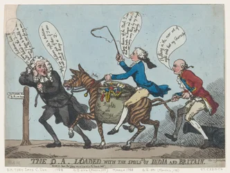 Die Q.A. beladen mit den Beutestücken aus Indien und Großbritannien, 1788