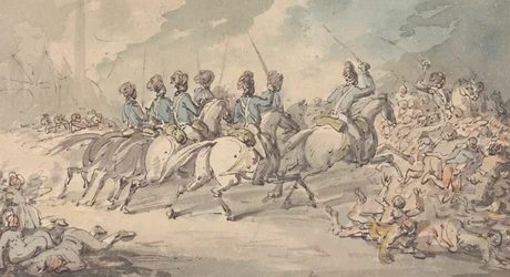 Die Surrey Fencibles zerstreuen die Aufrührer in St. George