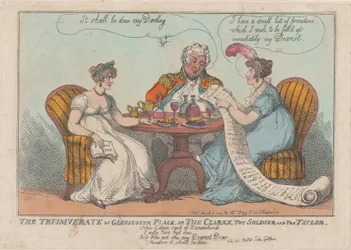 Das Triumvirat von Gloucester Place, oder Der Kleriker, Der Soldat und Der Schneider, 1809