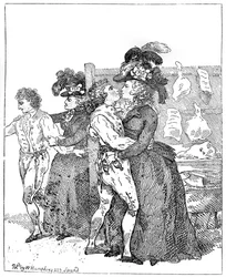 Die beiden patriotischen Herzoginnen bei ihrer Wahlwerbung, 1784