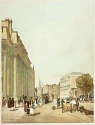 Handelskammer, Whitehall, von der Downing Street, Platte acht aus Originalansichten von London wie es ist