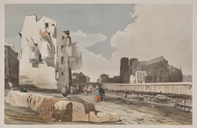Malerische Architektur in Paris, Gent, Antwerpen, Rouen: Nôtre Dame, Paris, vom Quai St. Bernard