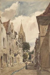 Ansicht von Issy Eine Straße in Issy-les-Moulineaux, Seine, 1820-74