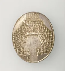 Dunbar-Medaille, das Parlamentshaus darstellend, 1650 (Rückseite)