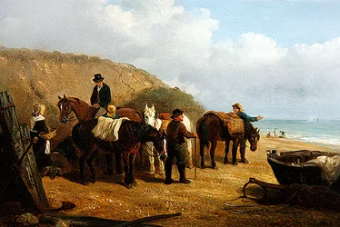 Warten auf den Fang (Öl auf Leinwand)