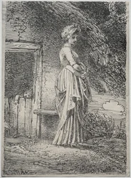 Beispiele der Polyautographie: Der verlorene Apfel, 1803