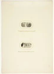 Studie für eine Platte aus The Triumphs of Temper, im Royal Engagements Pocket Book von 1796