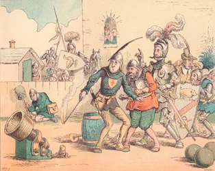 Die Einführung der Artillerie, um 1884