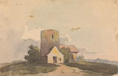 Landschaft mit Gebäudestruktur