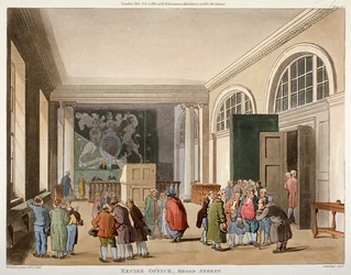 Innenansicht des Excise Office, Old Broad Street, City of London