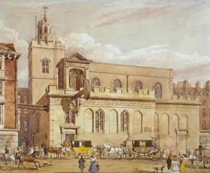Kirche St. Dunstan im Westen, Fleet Street, City of London, 1827