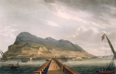 Ansicht von Gibraltar, graviert von Thomas Sutherland für J. Jenkins