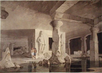 Teil des Tempels von Elephanta, Tafel VIII aus 