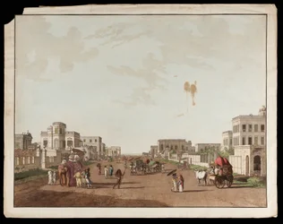 Old Court House Street, Blick nach Süden aus den Ansichten von Kalkutta