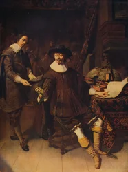 Constantijn Huygens und sein Schreiber, 1627, um 1915