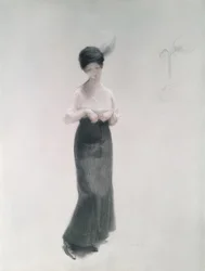 Junge Frau mit Hut