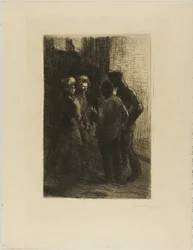 Zwei Frauen der Straße und ihre Begleiter