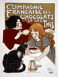 Werbung für die „Compagnie française des chocolats et des thés“