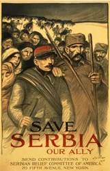 Rettet Serbien, unseren Verbündeten, sendet Beiträge an das Serbian Relief Committee of America, veröffentlicht in Frankreich, 1916