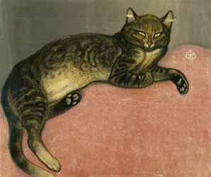 Der Sommer, Katze auf einem Geländer; L