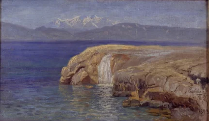Felsenküste mit Wasserfall auf Euböa
