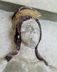 Thrakisches Grab von Sveshtari, Detail einer Frauenstatue in Atlas, 3. Jahrhundert v. Chr.