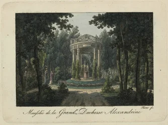 Das Denkmal für Großherzogin Alexandra Pawlowna in Pawlowsk, 1810er