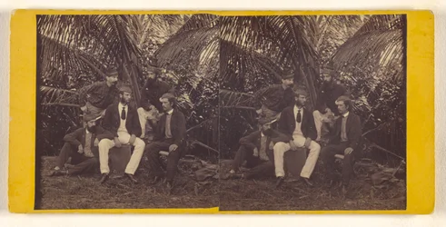 [Don Collins und seine Freunde an Land in der Bucht von San Blas, Darién-Expedition]