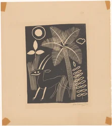 Hirsch mit Palme