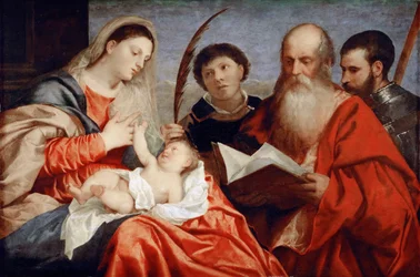 Die Jungfrau und das Kind mit den Heiligen Stephanus, Hieronymus und Mauritius