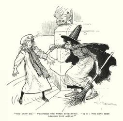 "Du kennst mich?" flüsterte die Hexe triumphierend, "Ich bin es, die Tony in die Irre geführt hat"